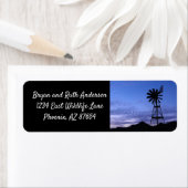 Silhouette van een windmolen etiket (Insitu)