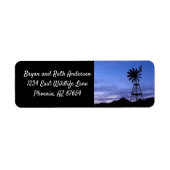 Silhouette van een windmolen etiket (Voorkant)