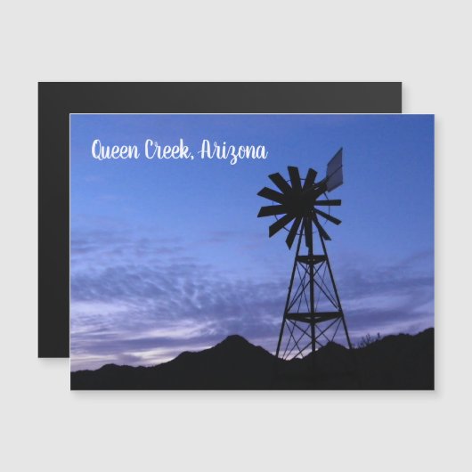 Silhouette van een windmolen, Koningin Creek Arizo (Voorkant / Achterkant)