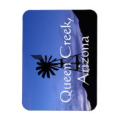 Silhouette van een windmolen, Koningin Creek Arizo Magneet (Verticaal)