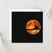 Silhouette van een zwarte kat in een boom kaart (Voorkant / Achterkant in situ)