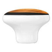 Silhouette van een zwarte kat in een boom keramische knop (Zijkant)