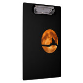 Silhouette van een zwarte kat in een boom klembord (Rechts)