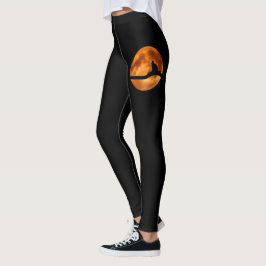 Silhouette van een zwarte kat in een boom leggings