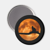 Silhouette van een Zwarte Kat in een Boom Magnet (Voorkant / Achterkant)
