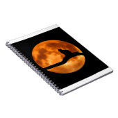 Silhouette van een zwarte kat in een boom notitieboek (Rechterzijde)