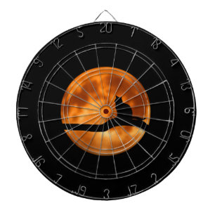 Silhouette van een zwarte kat in een boomkleerbord dartbord