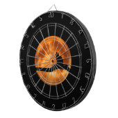 Silhouette van een zwarte kat in een boomkleerbord dartbord (Voorkant Rechts)