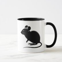 Silhouette van een zwarte rat, modern design.