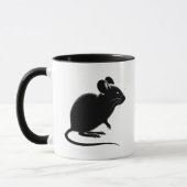 Silhouette van een zwarte rat, modern design. mok (Links)