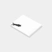 Silhouette van German Shepherd Dog Jumping over Post-it® Notes (Schuin)