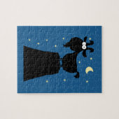 Silhouette van Goat op Mountain Legpuzzel (Horizontaal)