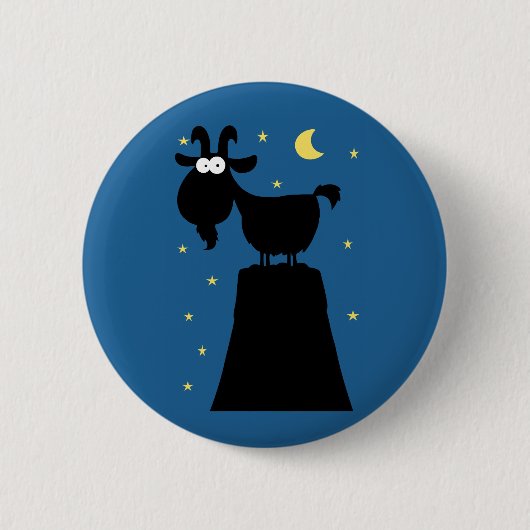 Silhouette van Goat op Mountain Ronde Button 5,7 Cm (Voorkant)