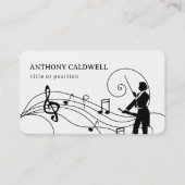 Silhouette van het Visitekaartje Violinist & Notes (Voorkant)