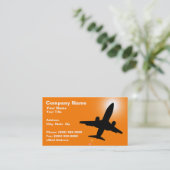 Silhouette van het vliegtuig tegen zonsondergang g visitekaartje (Staand voorkant)