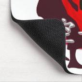 Silhouette van Karate gevecht, rode cirkelachtergr Muismat (Hoek)