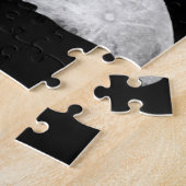 Silhouette van liefhebbers op volle maan 's nachts legpuzzel (Zijkant)