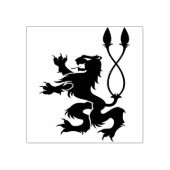 Silhouette van Lion Heraldry Rubberstempel (Afrduk)