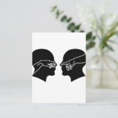 Silhouette van mannelijke gezichten met handen briefkaart (Staand voorkant)