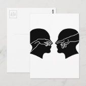 Silhouette van mannelijke gezichten met handen briefkaart (Voorkant / Achterkant)