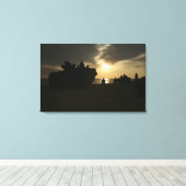 Silhouette van mariniers canvas afdruk (Insitu (Houten vloer))