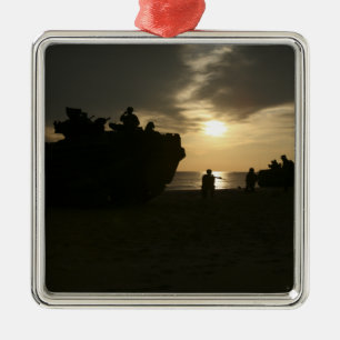 Silhouette van mariniers metalen ornament