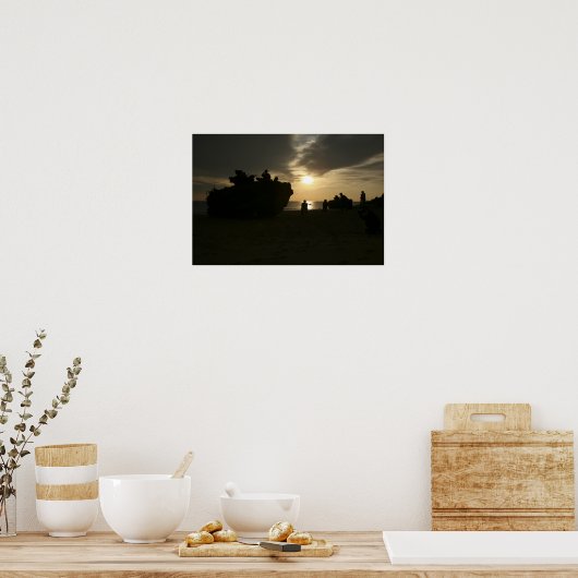 Silhouette van mariniers poster (Keuken)