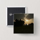 Silhouette van mariniers vierkante button 5,1 cm (Voorkant /achterkant)