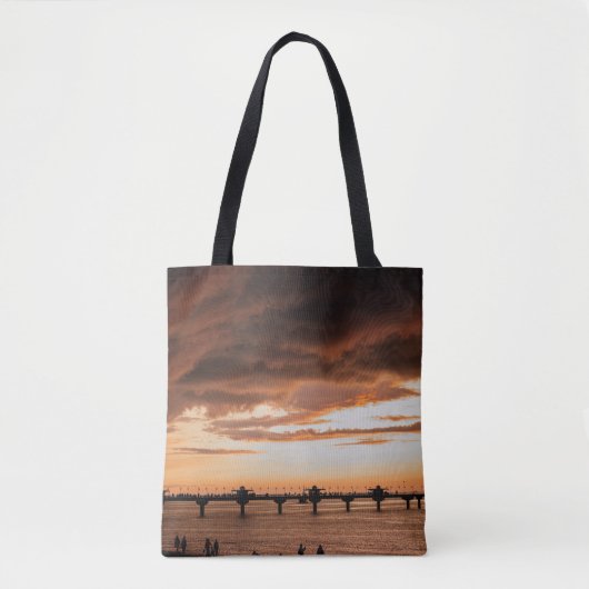 SILHOUETTE VAN MENSEN IN DE SUNSET TOTE BAG (Voorkant)