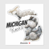 Silhouette van Michigan met Michigan Rocks! Sticker (Vel)