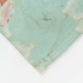 Silhouette van Rode Bloemen op Blauwgroen Achtergr Fleece Deken (Hoek)