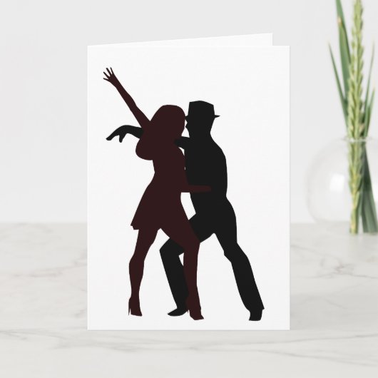 Silhouette van Salsa Dancers Kaart (Voorkant)