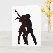 Silhouette van Salsa Dancers Kaart (Gele Bloem)