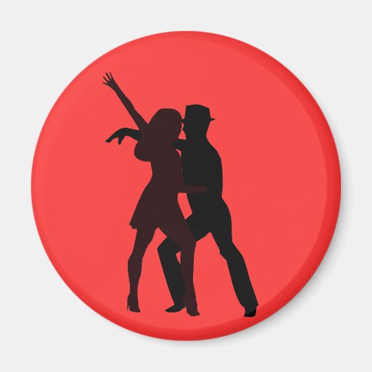 Silhouette van Salsa Dancers Magneet (Voorkant)