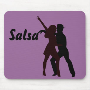 Silhouette van Salsa Dancers Muismat