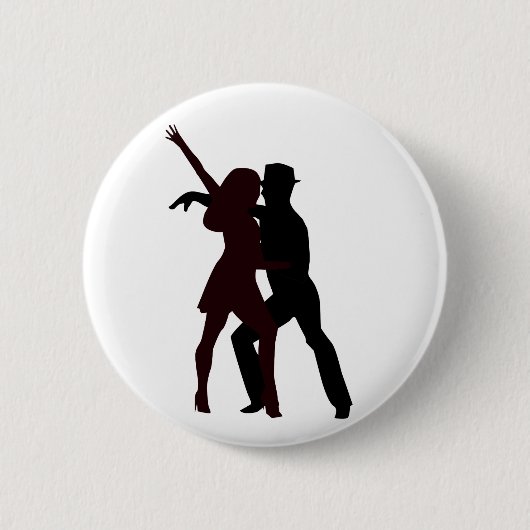Silhouette van Salsa Dancers Ronde Button 5,7 Cm (Voorkant)