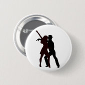 Silhouette van Salsa Dancers Ronde Button 5,7 Cm (Voorkant /achterkant)