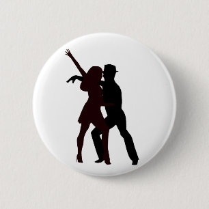 Silhouette van Salsa Dancers Ronde Button 5,7 Cm