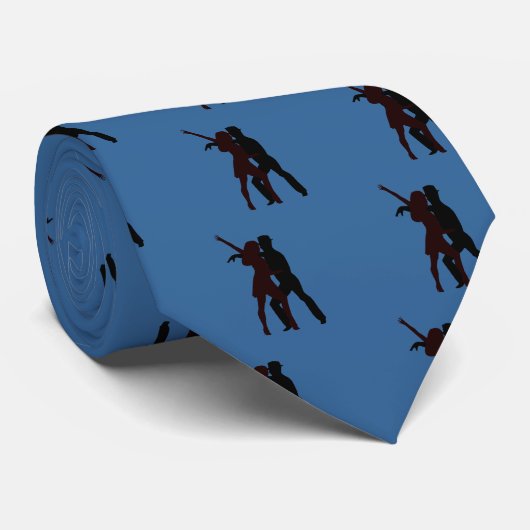 Silhouette van Salsa Dancers Stropdas (Opgerold)