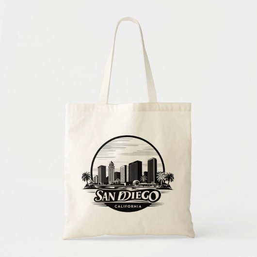 Silhouette van San Diego California Tote Bag (Voorkant)