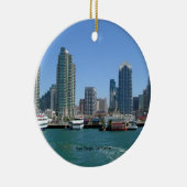 Silhouette van San Diego, Californië Keramisch Ornament (Rechts)