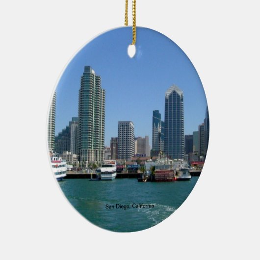 Silhouette van San Diego, Californië Keramisch Ornament (Rechts)