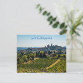 Silhouette van San Gimignano,Toscane, Italië Post  Briefkaart (Staand voorkant)