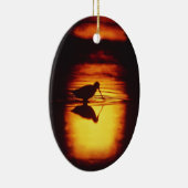 Silhouette van Shorebird bij Brigantine NWR Keramisch Ornament (Rechts)