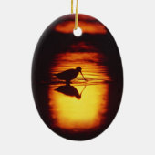 Silhouette van Shorebird bij Brigantine NWR Keramisch Ornament (Achterkant)