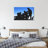 Silhouette van soldaten canvas afdruk (Insitu (Slaapkamer))