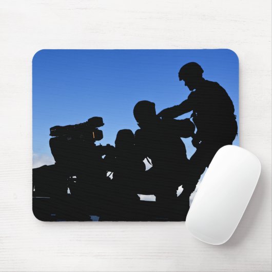 Silhouette van soldaten muismat (Met muis)