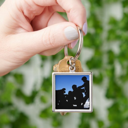 Silhouette van soldaten sleutelhanger (Hand)