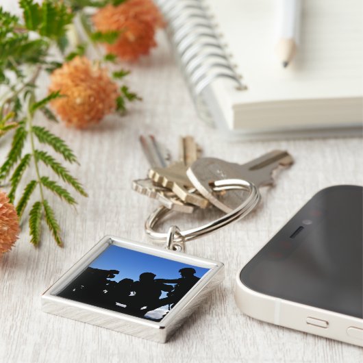 Silhouette van soldaten sleutelhanger (Zijkant)