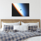 Silhouette van space shuttle Endeavor Canvas Afdruk (Insitu (Slaapkamer))